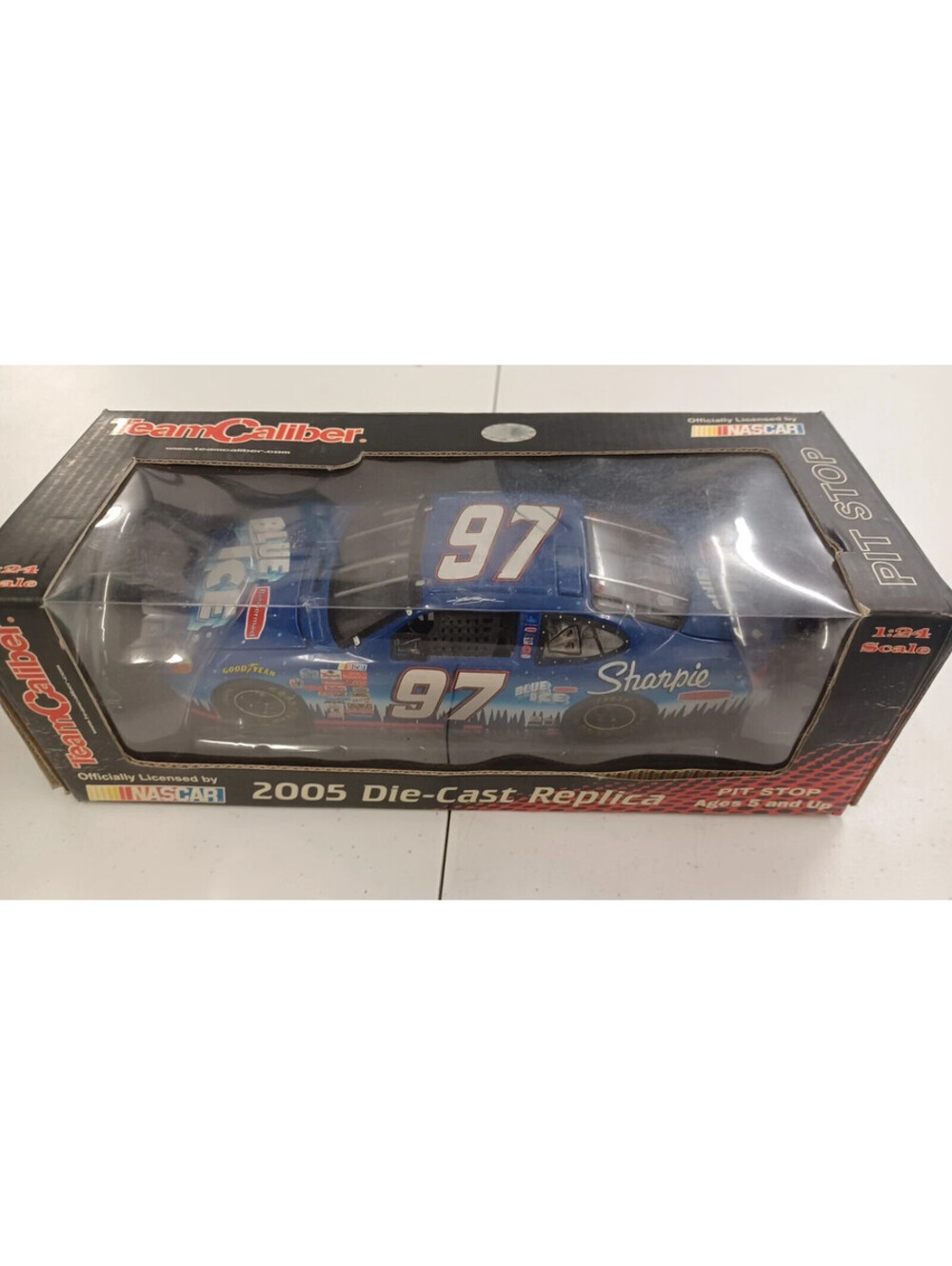 Kurt Busch Diecast Car Caliber Pit Stop Series #97 Blue Ice 2005 1:24
